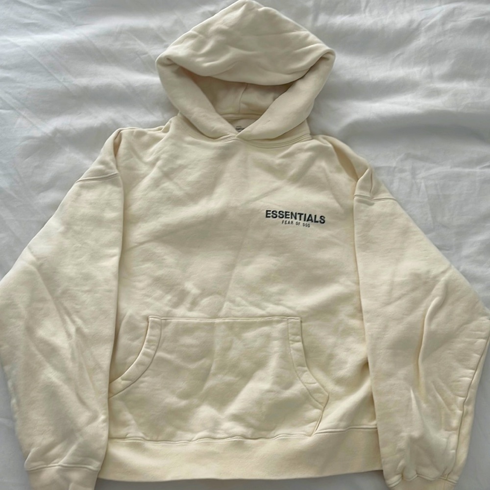 Like new Essentials cream hoodie size S